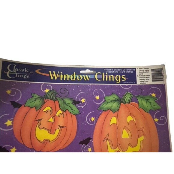 Vintage 2 Classic Clings Window Clings Halloween Pumpkin Black Cats RARE - Picture 4 of 8